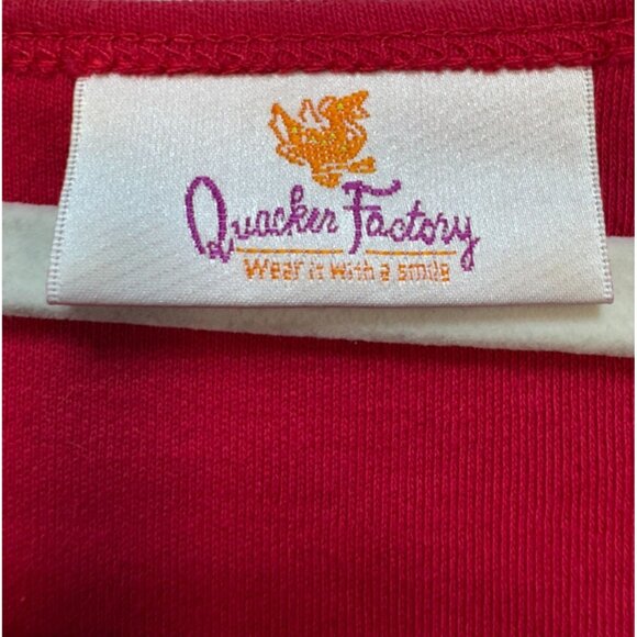 Quacker Factory Womens Embellished 3/4 Sleeve Top 2X Red Cotton - Picture 2 of 9